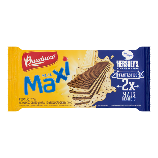 Biscoito BAUDUCCO Wafer Maxi Cookies Pacote 117g — Supermarket Brazil