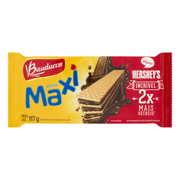 Biscoito BAUDUCCO Wafer Maxi de Chocolate Pacote 117g