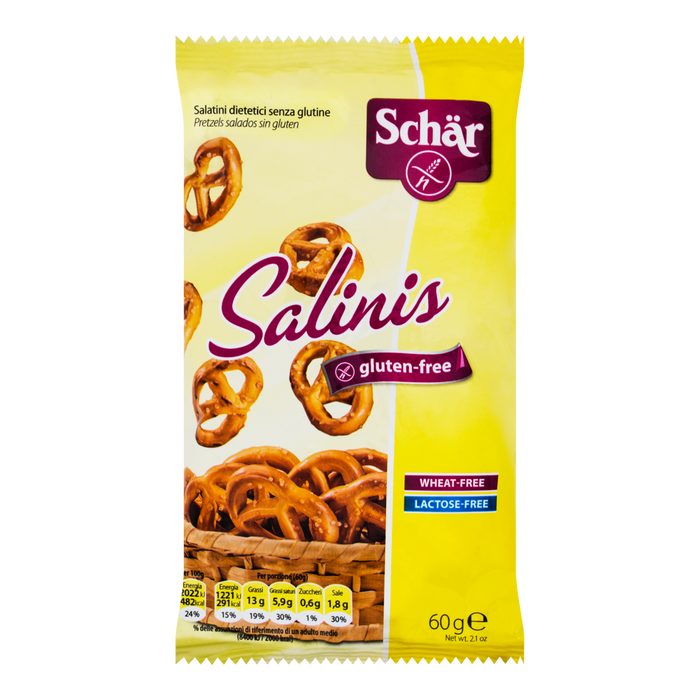 Mini Pretzel Salgado SCHÄR Salinis sem Glúten e sem Lactose Pacote 60g