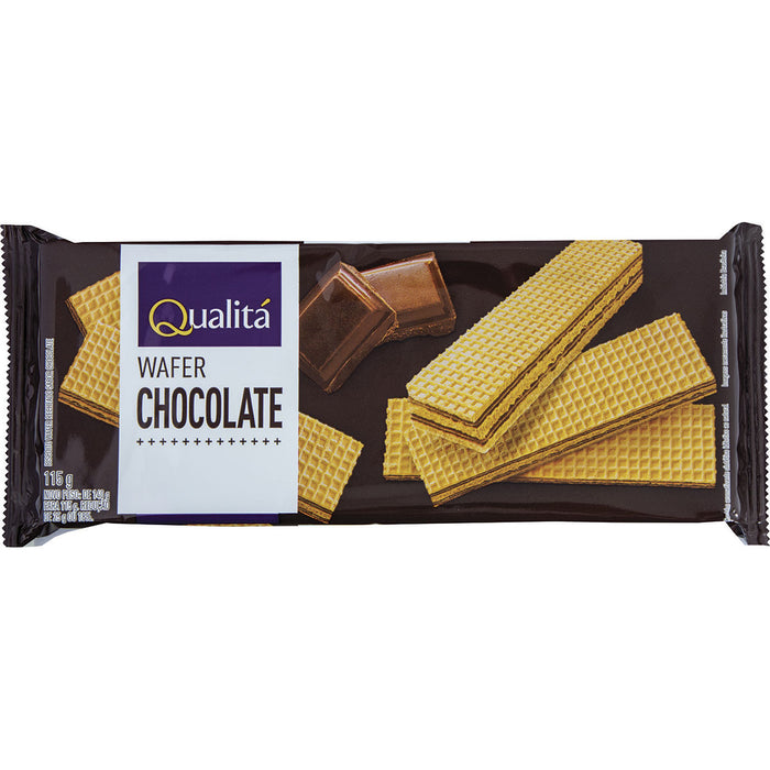 Biscoito QUALITÁ Wafer de Chocolate 115g