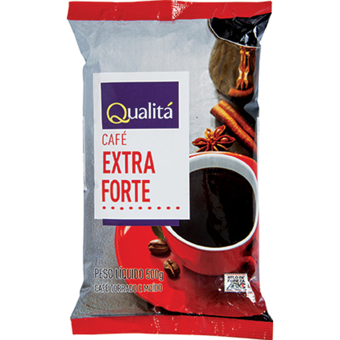 Café Torrado e Moído Extra Forte QUALITÁ Pacote 500g