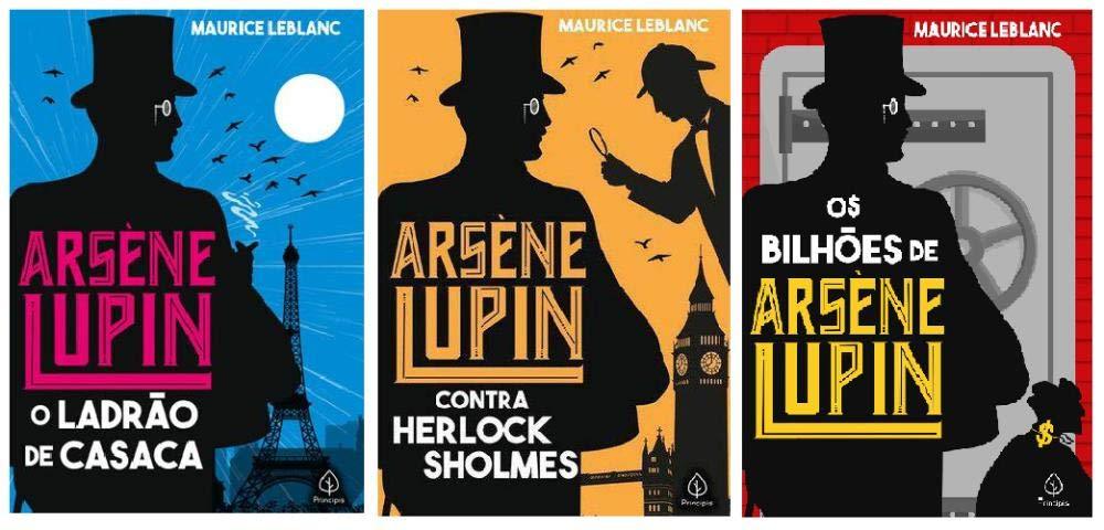 Kit Livros Arsène Lupin (Ladrão de Casaca + Contra Herlock Sholmes + os Bilhões de Arsène Lupin) (Português) Capa comum