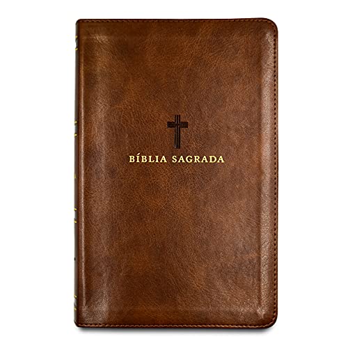 Biblia Sagrada Acf Couro Soft Marrom Letra Grande Leitura Perfeita (Em Portugues do Brasil) - Thomas Nelson Brasil - Leather Bound
