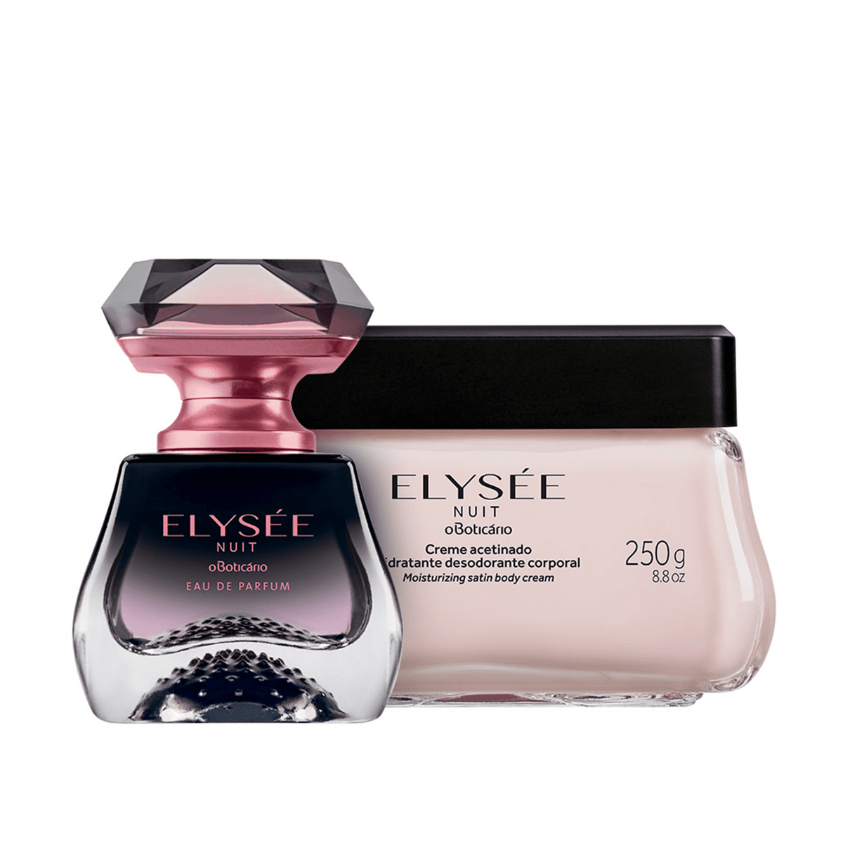 Kit Elysée Nuit: Eau De Parfum 50ml Cream Cream Deodorant Body Moisturizer 250g o Boticario