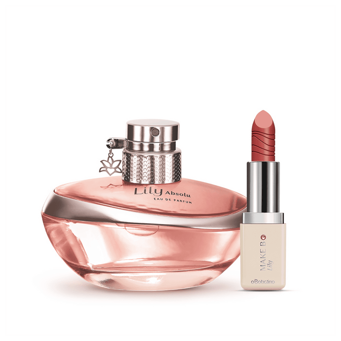 Kit Lily Absolu: Eau De Parfum 75ml + Creamy Lipstick Make B. Lily Absolu 3.6g - o Boticario