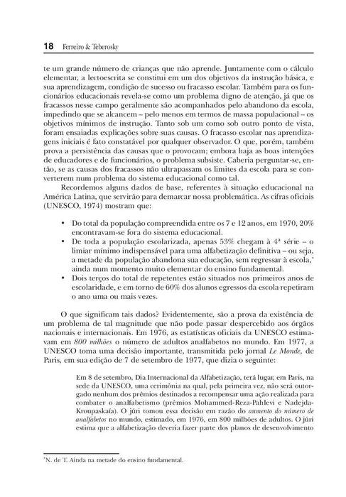 Psicogênese da Língua Escrita (Português) Capa comum