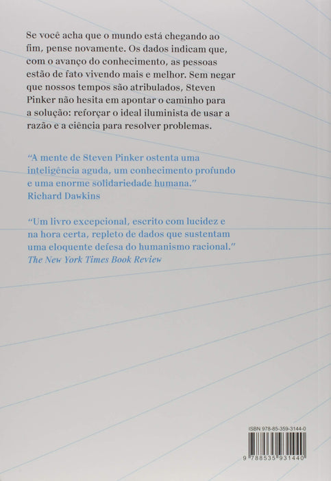 O novo Iluminismo: Em defesa da razão, da ciência e do humanismo (Português) Capa comum