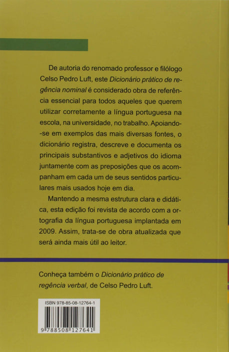 Dicionário prático de regência nominal (Português) Capa comum