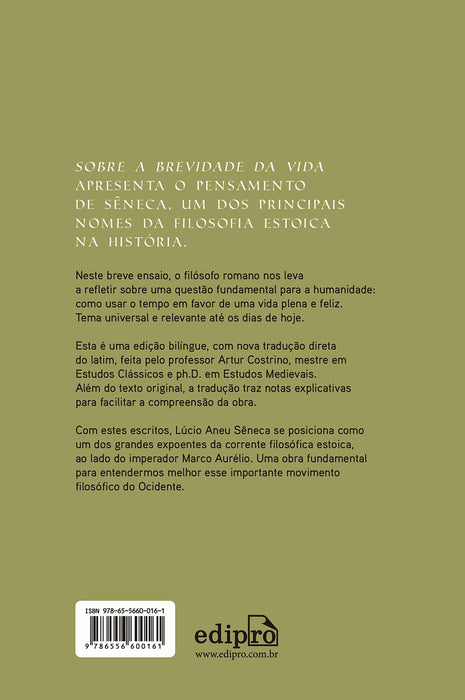 Sobre a brevidade da vida: Edição Bilíngue com postal + marcador (Português) Capa comum
