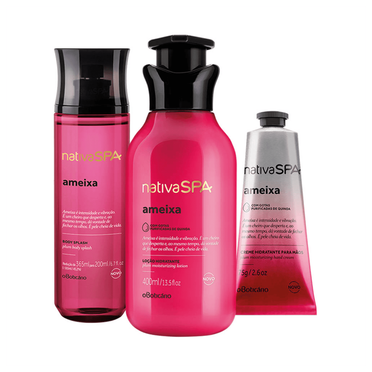 Kit Native Spa Plum: Body Splash Deodorant Cologne + Moisturizing Deod ...