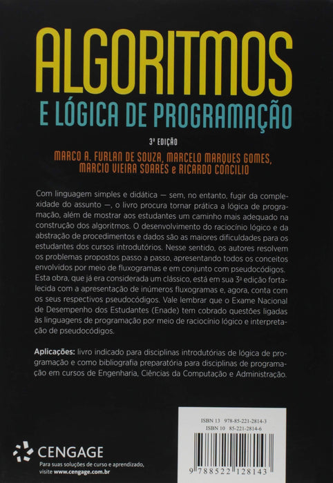 Algoritmos E Lógica Da Programação (Português) Capa comum