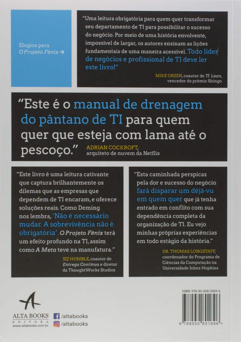 O Projeto Fênix: um Romance Sobre TI, DevOps e Sobre Ajudar o seu Negócio a Vencer (Português) Capa comum