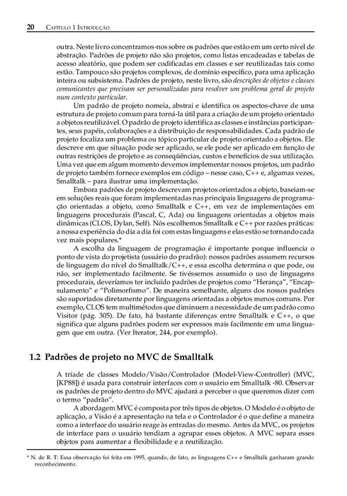 Padrões de Projetos: Soluções Reutilizáveis de Software Orientados a Objetos (Português) Capa comum