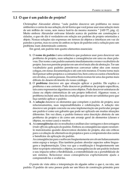 Padrões de Projetos: Soluções Reutilizáveis de Software Orientados a Objetos (Português) Capa comum