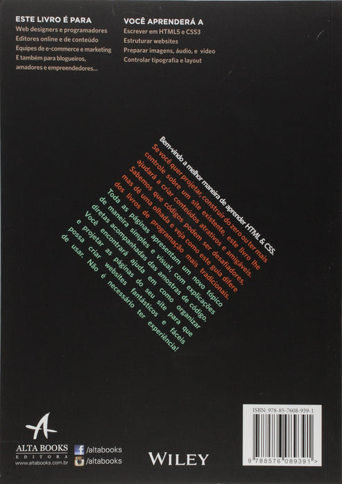 HTML e CSS: Projete e Construa Websites (Português) Capa comum
