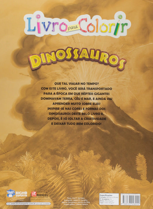 Livro Para Colorir. Dinossauros (Português) Capa comum