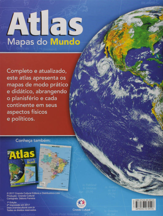 Ciranda Cultural Atlas - Mapas do mundo: Mapas do mundo, Multicores (Português) Canoa, Grampeado ou Costurado