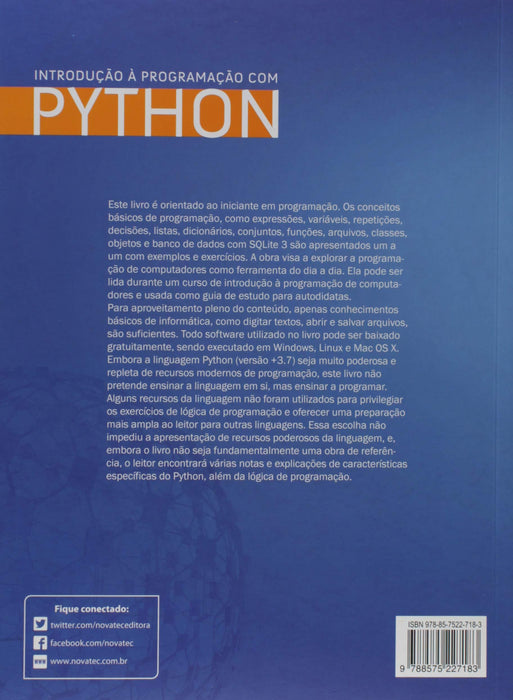 Introdução à Programação com Python: Algoritmos e Lógica de Programação Para Iniciantes (Português) Capa comum