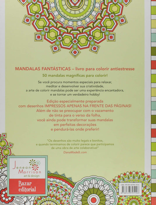 Mandalas Fantásticas: Livro para colorir antiestresse (Português) Capa comum
