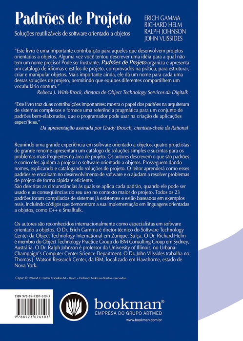 Padrões de Projetos: Soluções Reutilizáveis de Software Orientados a Objetos (Português) Capa comum