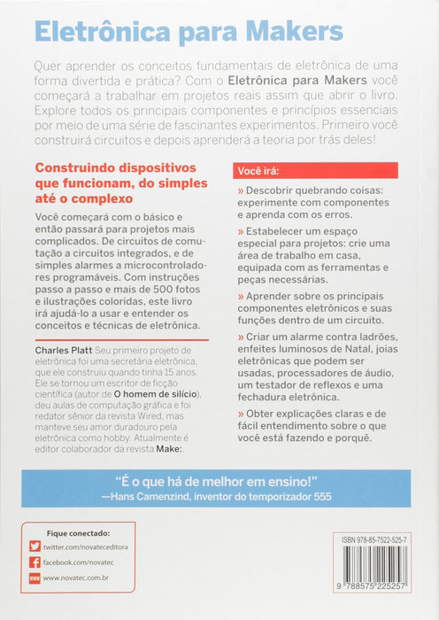 Eletrônica Para Makers: Um Manual Prático Para o Novo Entusiasta de Eletrônica (Português) Capa comum