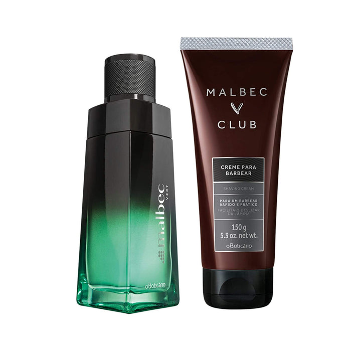 Kit Malbec Vert + Club: Deodorant Cologne Vert, 100ml + Barbear Club Cream, 150g - o Boticario