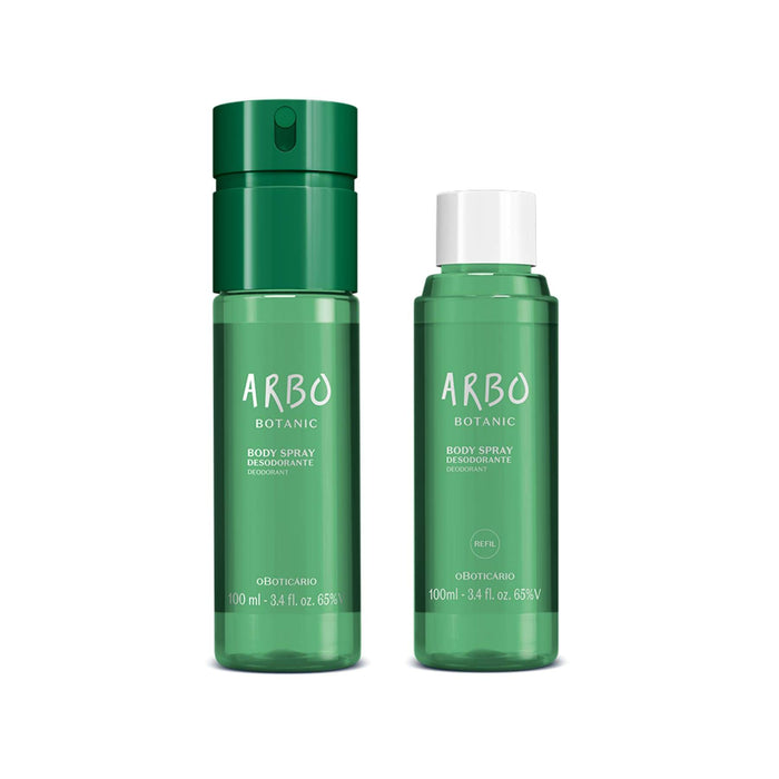 Kit Arbo Botanic: Body Spray 100ml + Refill 100ml - o Boticario