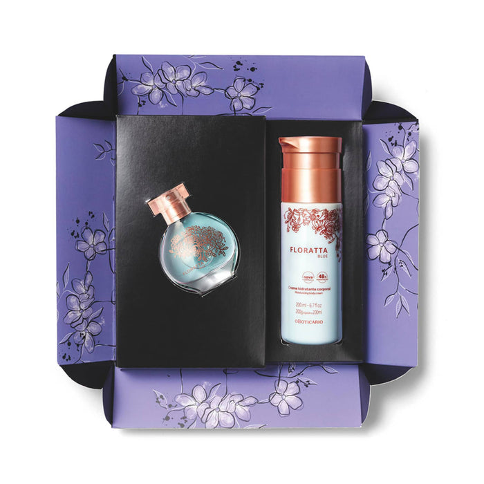 Kit Gift Floratta Blue: Deodorant Cologne 30ml + Body Cream 200ml + Gift Box - o Boticario
