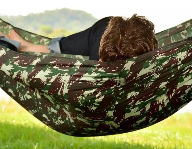 2 Waterproof Nylon Camping Sleeping Hammock 7 ft by 6 ft Army Pattern Brazilian