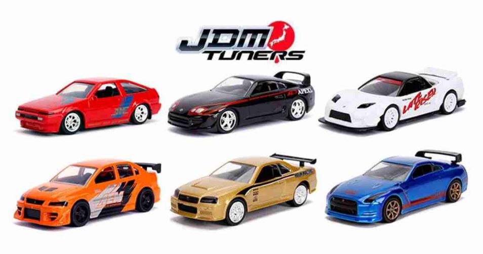 6 Cars Miniature Collection JDM Tuners Wave 5 1:64 Jada Toys Figure Ar ...