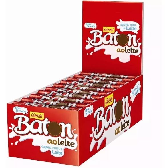 2 packs total 960g (60 units) Brasil Original Baton Milk Chocolate - Garoto