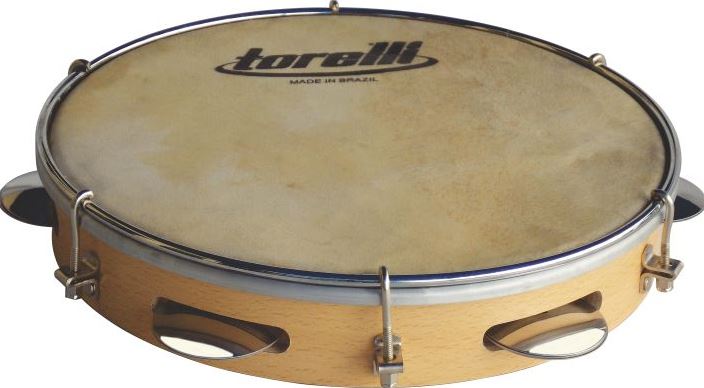 Brazilian Original Torelli TP340 Capoeira Music Tambourine 10 Wood Animal Skin