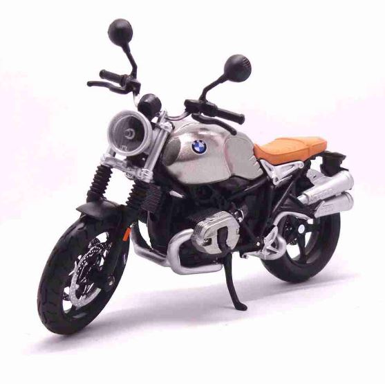 BMW R Nine T Scrambler 2019 1:12 Maisto Silver Motorcycle Miniature Collection
