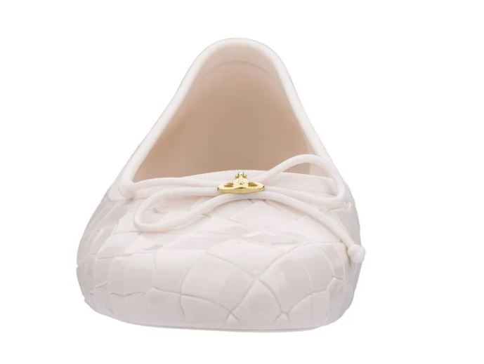 Melissa Vivienne Westwood Anglomania + Margot Ballerina Beige Slipper Shoe