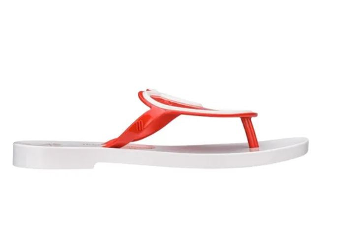 Melissa Vivienne Westwood Anglomania + Sun Heart Red and White Slipper Shoe