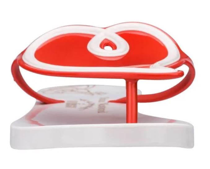 Melissa Vivienne Westwood Anglomania + Sun Heart Red and White Slipper Shoe