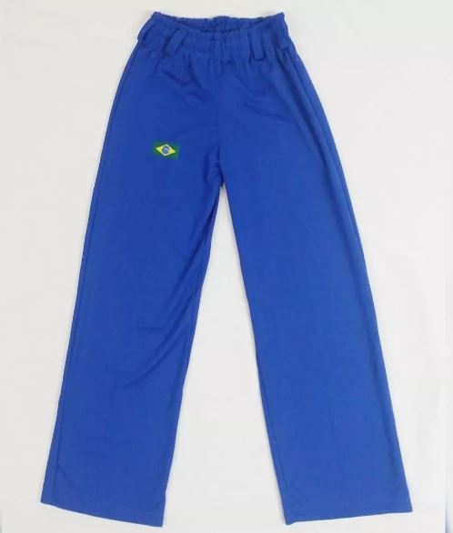 Brazilian Unissex Original Helanca Polyamid Capoeira Blue Pants Yoga Pilates