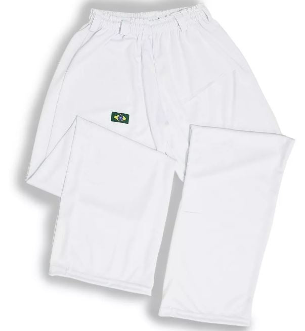 Brazilian Unissex Original Helanca Polyamid Capoeira White Pants Yoga Pilates