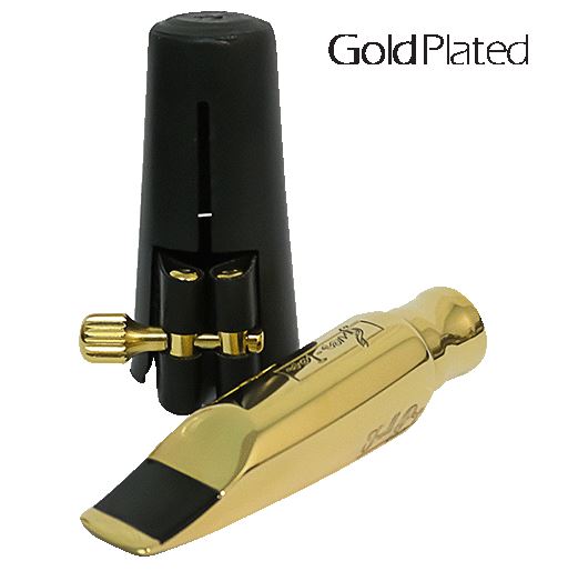 Ever-ton Full Pop Metal 8 Gold Plated Sax Alto Mouthpiece w/ Lig & Cap & Case