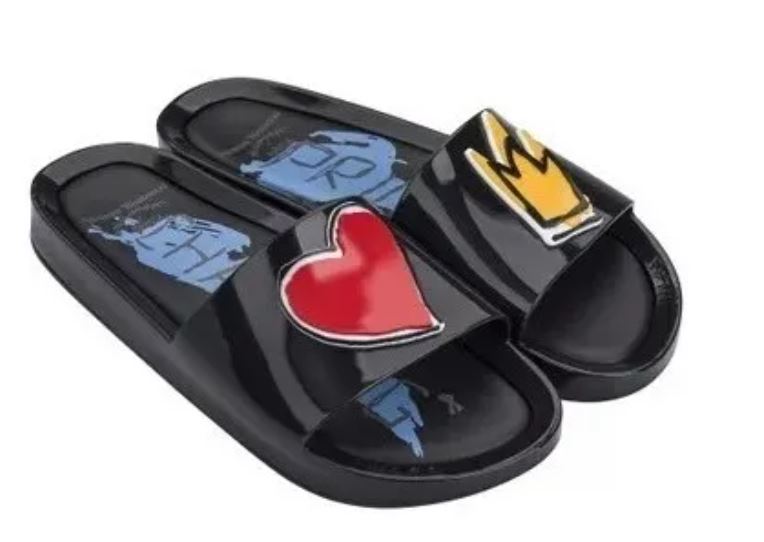 Melissa Beach Slide II Black + Vivienne Westwood Anglomania Slipper Shoe Sandal