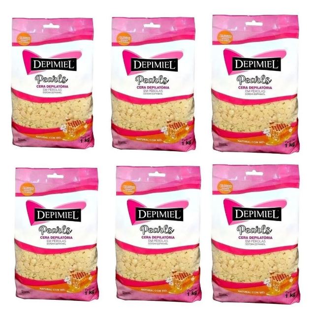 Lot of 6 Depilation Hair Removal Hot Wax Pearl Classic Honey Natural Waxing 1Kg