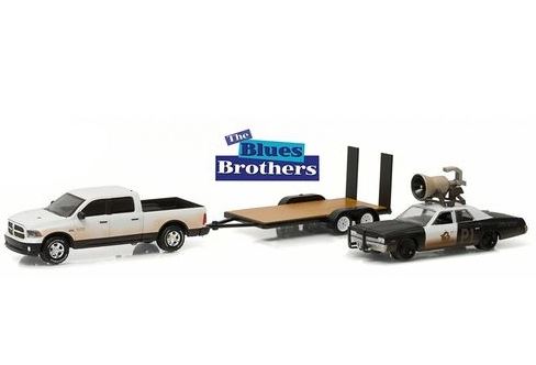 Blues Brothers Dodge Ram + Monaco + Trailer 1:64 Greenlight Miniature Collection