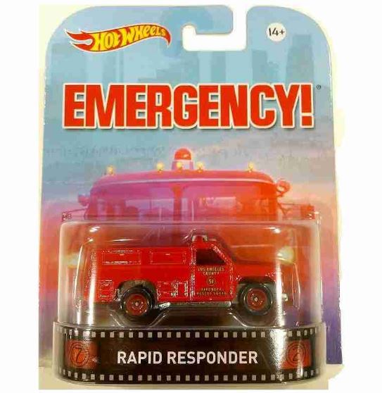 Emergency Rapid Reply 1:64 Hot Wheels Retro Metal Miniature Collection Figure