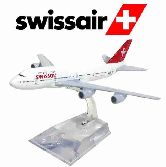 Swissair Boeing 747 Metal Miniature Commercial Plane Collection Figure Art