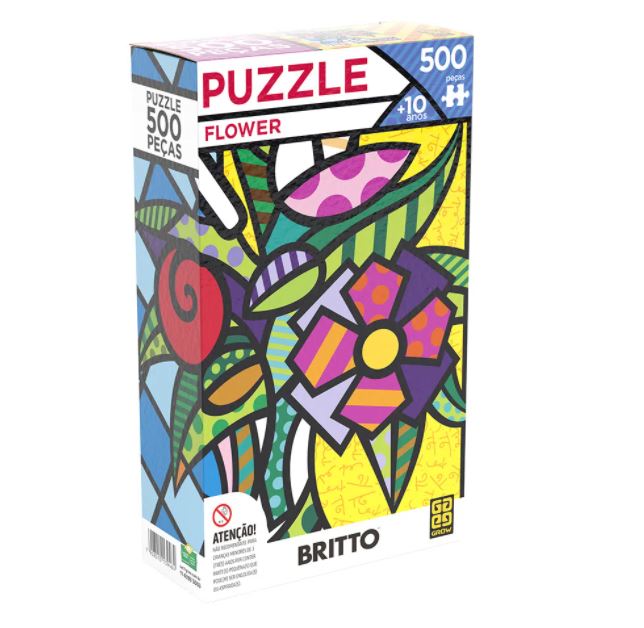 Brazilian Romero Britto Flower Puzzle 500 Pieces Jigsaw Collectible Decoration
