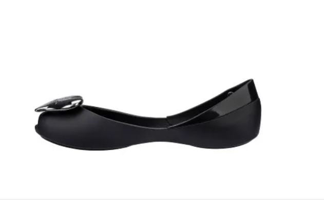 Melissa Vivienne Westwood Anglomania Queen Matte Black Slipper Shoe Sneaker