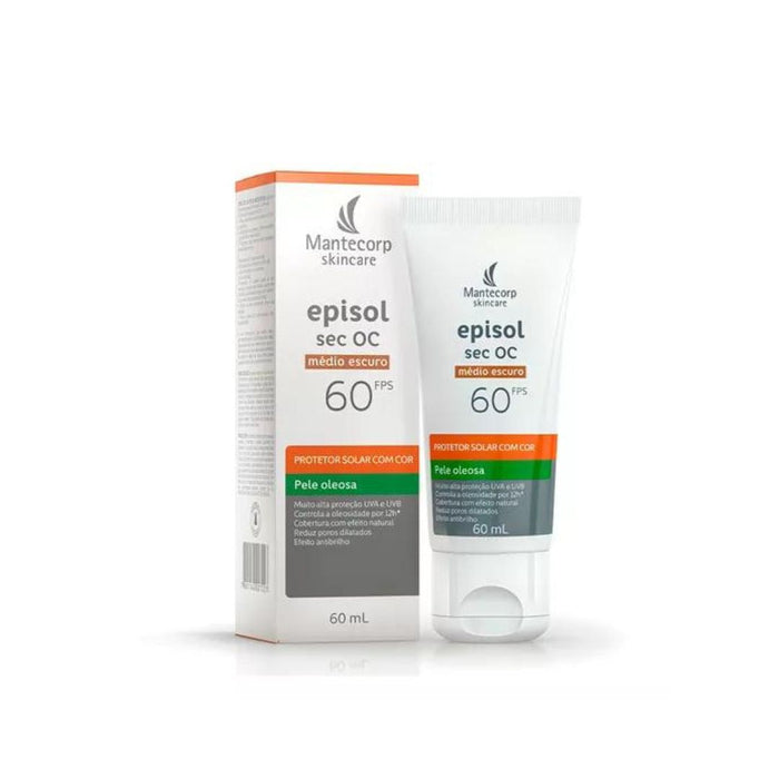 Mantecorp Sunscreen Episol Sec OC with Medium Dark Color 60 FPS Skin Care - 2 fl oz (60ml)