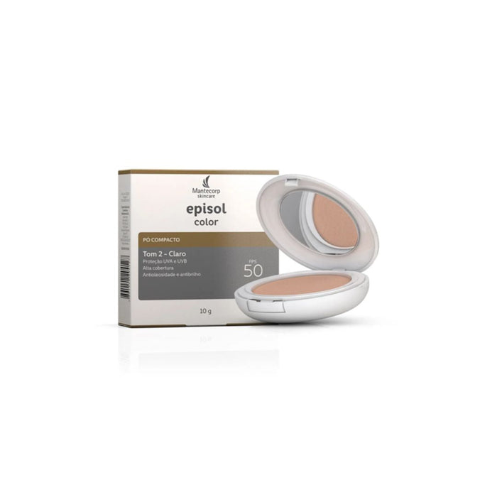 Mantecorp Episol Compact Powder Clear Skin Sunscreen 50 FPS Makeup 0.35 oz (10g)