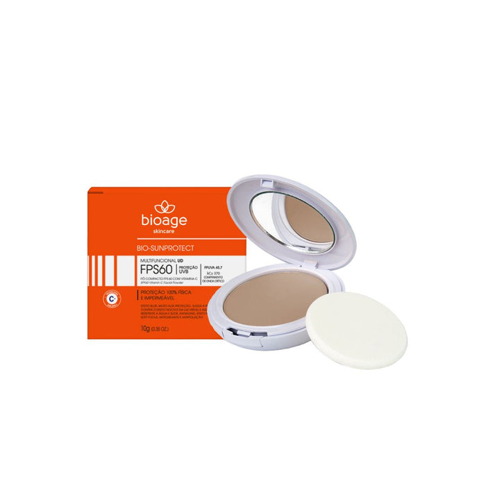 Bioage Bio Sunprotect Compact Powder Sunscreen SPF 60 Color Translucent 0.35 oz (10g)