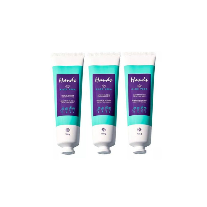 Hinode Lot of 3 Aloe Vera Silicone Moisturizing Hands Cream 3.5 oz (100g)